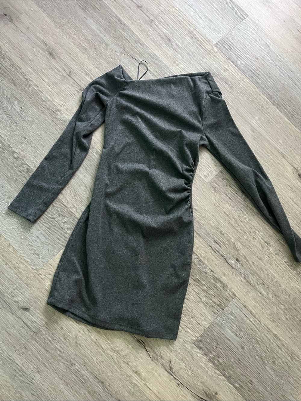 Fashion Nova Long Sleeve Charcoal Dress